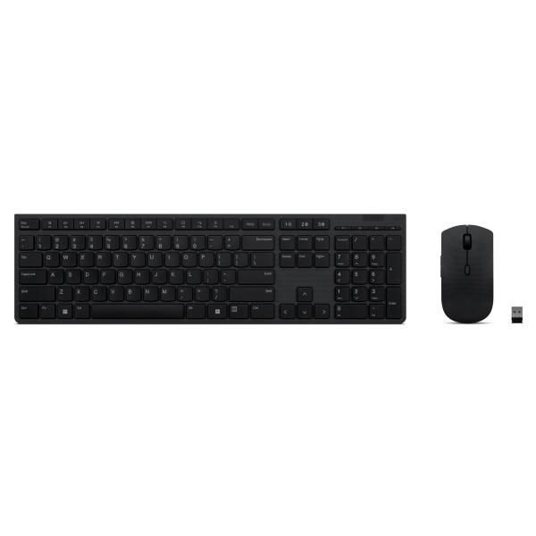 Lenovo 4X31K03931 tastiera Mouse incluso RF senza fili + Bluetooth Inglese US Nero (Lenovo Professional - s?t med mus og t)