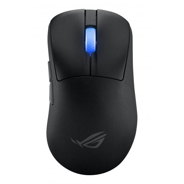 ASUS ROG Keris II Ace Wireless AimPoint Black mouse Gaming Mano destra RF Wireless + Bluetooth + USB Type-A Ottico 42000 DPI (Asus ROG Keris II Ace Wireless Lightweight Gaming Mouse, Wired/Wireless/Btooth, AimPoint Pro Sensor, Polling Rate Booster, 42000 DPI, RGB, Black)