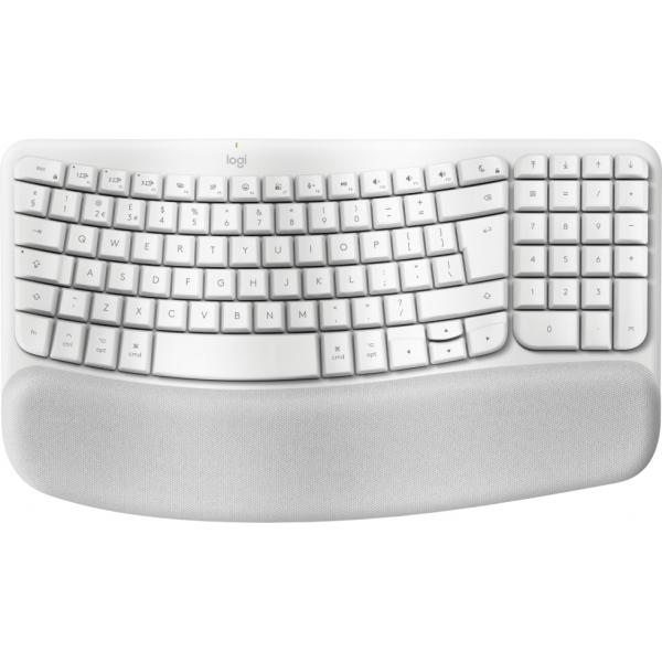 Logitech Wave Keys for Mac tastiera Casa/ufficio Bluetooth QWERTY Inglese UK Bianco (Wave Keys wless ergo keyboard WHITE-UK) - Versione UK