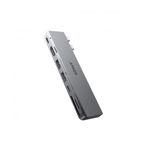 Anker 547 2 x USB 3.2 Gen 2 [3.1 Gen 2] Type-C 40000 Mbit/s Grigio (Anker 547 USB-C Hub 7-in-2 for MacBook)