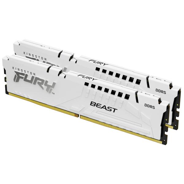 Kingston Technology FURY Beast 32GB 6000MT/s DDR5 CL36 DIMM [Kit da 2] White EXPO (32GB DDR5-6000MT/S CL36 DIMM - [KIT OF 2] FURY BEAST WHITE EXPO)