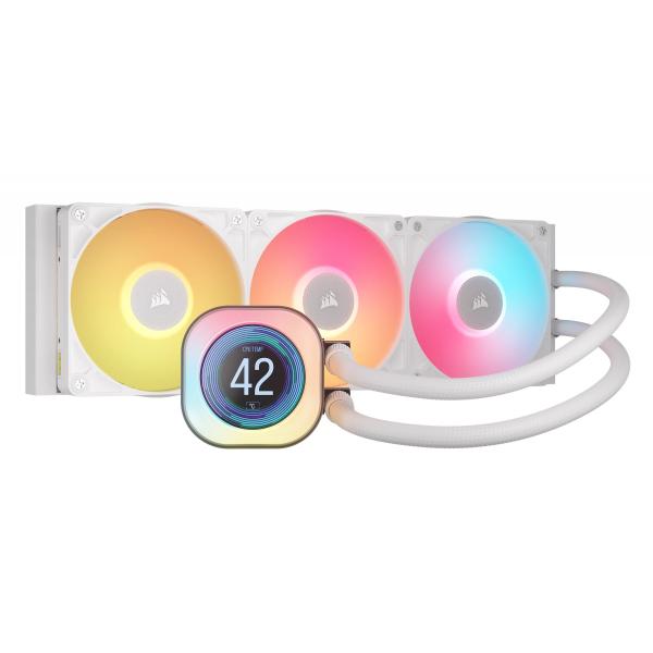 Corsair iCUE LINK TITAN 360 RX LCD Processore Raffreddatore di liquidi tutto in uno 12 cm Bianco 1 pz (Corsair iCUE LINK TITAN 360 RX LCD RGB Liquid CPU Cooler, RX120 RGB Magnetic Dome Fans, Personalised LCD Screen, iCUE LINK Hub Included, White)