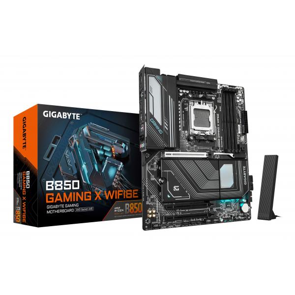 GIGABYTE B850 GAMING X WIFI6E Scheda Madre - CPU AMD Ryzen Serie 9000, VRM digitale 12+2+2 fasi, fino a 8200MHz DDR5 [OC], 1xPCIe 5.0 + 2xPCIe 4.0 M.2, LAN 2.5G, WIFI 6E, USB 3.2 Gen 2x2 (Gigabyte B850 GAMING X WIFI6E AMD AM5 Socket Motherboard, ATX, 4x DDR5 Slots, 3x M.2 Sockets, 2x USB-C Port, Fitted I/O Shield, 2.5GbE LAN, Wi-Fi 6E, 1x DisplayPort / 1x HDMI Port)