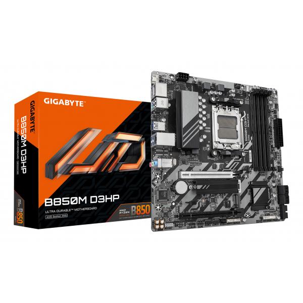 GIGABYTE B850M D3HP Scheda Madre - Processori AMD Ryzen Serie 9000, 5+2+2 fasi VRM digitali, fino a 8200MHz DDR5 [OC], 1xPCIe 5.0 + 1xPCIe 4.0 M.2, LAN GbE, USB 3.2 Gen 2 (MB AMD AM5 B850M D3HP D5 MATX)