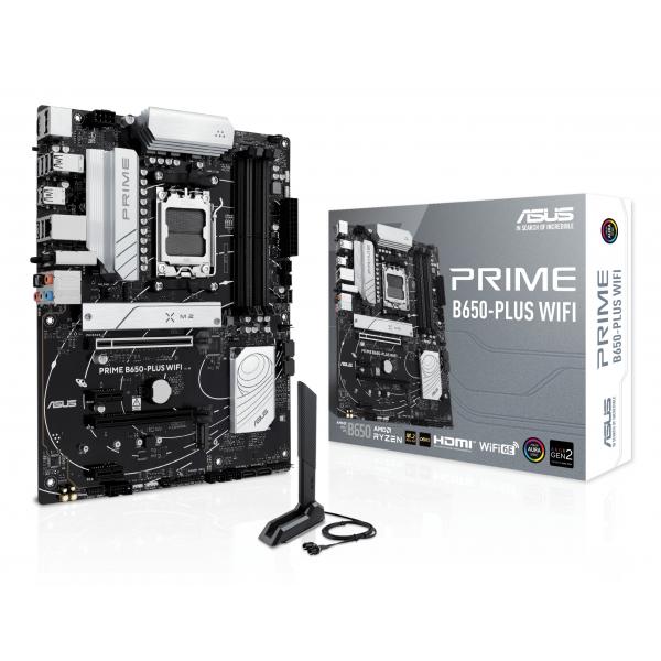 ASUS PRIME B650-PLUS WIFI AMD B650 Socket AM5 ATX (Asus PRIME B650-PLUS WIFI, AMD B650, AM5, ATX, 4 DDR5, HDMI, DP, Wi-Fi 6E, 2.5G LAN, 2x M.2)