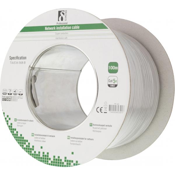 Deltaco TP-40 cavo di rete Grigio 100 m Cat5e (DELTACO bulkkabel - 100 m)