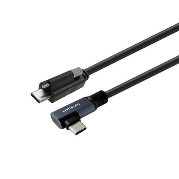 Vivolink PROUSBCMMS5A cavo USB USB 3.2 Gen 2x2 5 m USB C Nero (USB-C to USB-C Angled Cable - with lock screw 5m Supports - 20 Gbps data Certified for Business - Warranty: 144M)