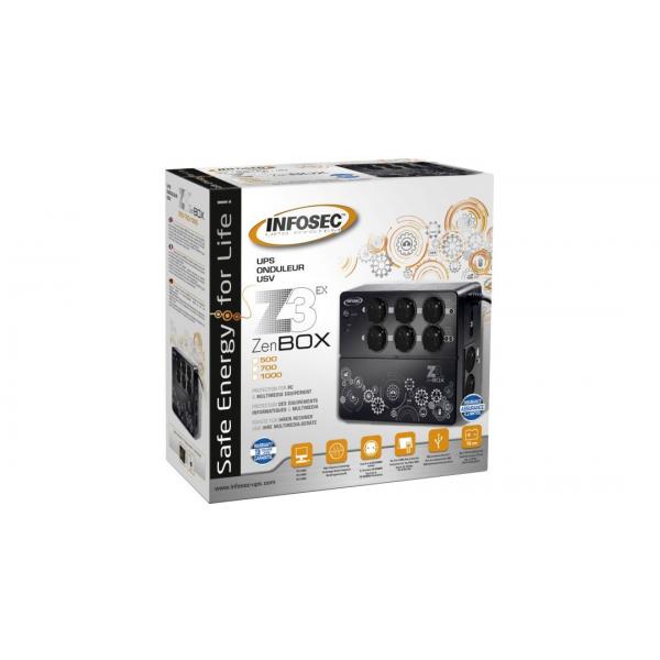 Infosec Z3 Zenergy Box 700 gruppo di continuità [UPS] 0,7 kVA 360 W 8 presa[e] AC (Z3 ZenBox EX 700 - Warranty: 24M)