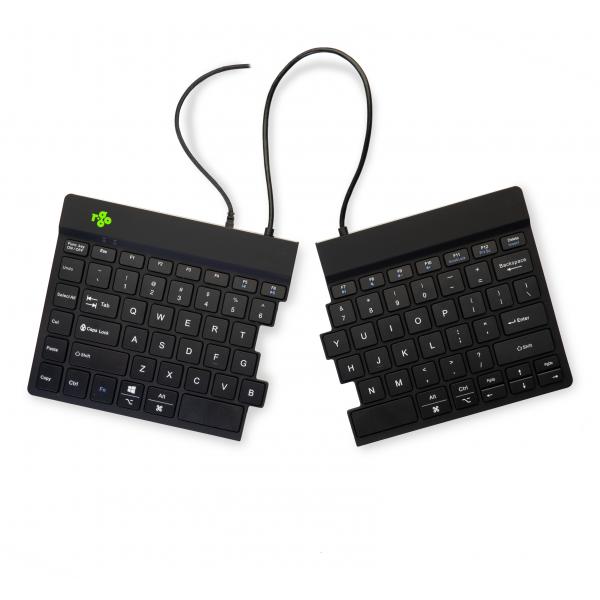 R-Go Tools R-Go Split Tastiera Ergonomico, QWERTY [US], nero, cablata (BREAK ERGONOMIC KEYBOARD QWERTY - US BLACK WIRED)