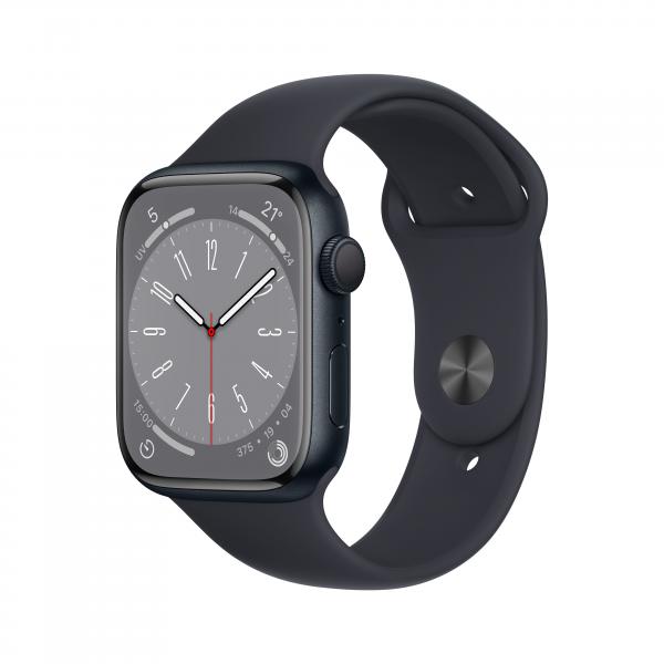 Apple watch series 8 gps 41mm cassa in alluminio color mezzanotte con cinturino sport band regular mezzanotte