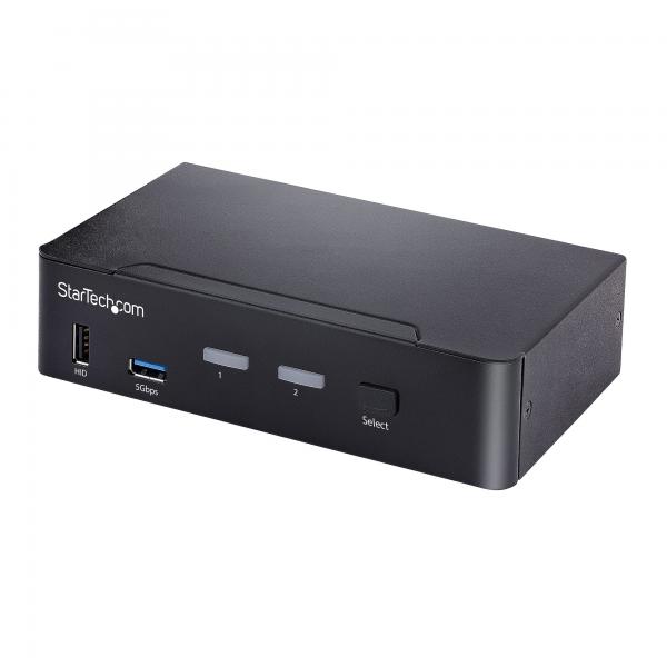 Startech.com switch kvm usb c kvm displayport a 2 porte con video hdr 4k 60hz uhd audio da 3.5mm