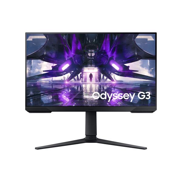 Samsung monitor gaming odyssey g3 (s24ag300), flat, 24``, 1920x1080 (full hd), va, 144 hz, 1 ms, freesync premium, hdmi, display port, ingresso audio, has, pivot, flicker free, eye saver mode