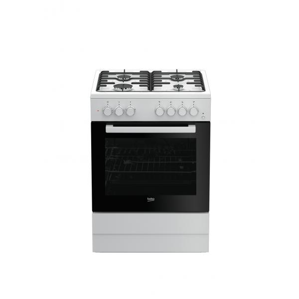 Beko fsst62110 dw cucina a gas forno elettrico con grill 4 fuochi capacita` 71 litri classe energetica a 60 cm bianco