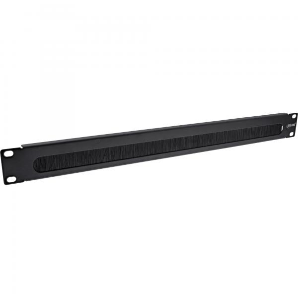 In linea 19" Piastra ingresso cavi con spazzola - 1U - Nero RAL 9005