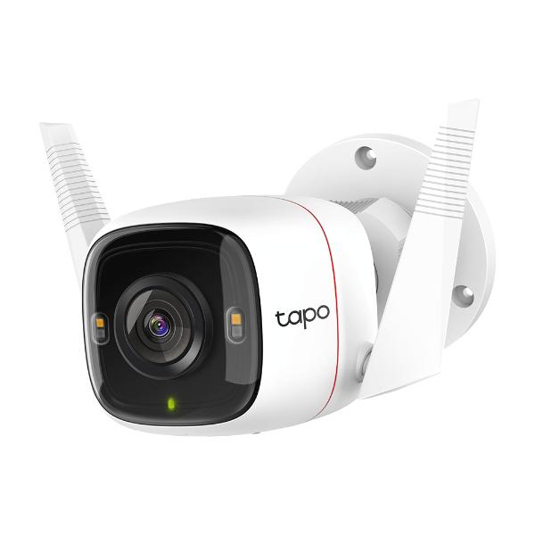 TP-LINK Tapo Outdoor WLAN-Sicherheitskamera, IP-Sicherheitskamera, Innen & Außen, Kabellos, Wand, Weiß, Patrone (Form)