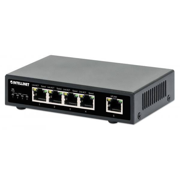 Switch Intellinet: 4 x 10/100/1000 (PoE+) + 1 x 10/100/1000 (Uplink)