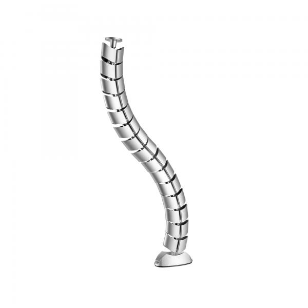 Canalina per cavi InLine flessibile - verticale per tavoli - 2 camere - 0,80 m - argento
