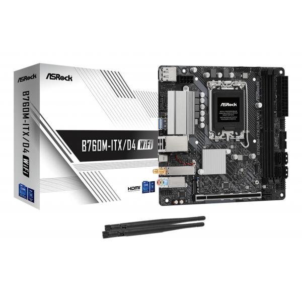 ASRock B760M-ITX/D4 WiFi - scheda madre - Mini-ITX - presa LGA1700 - chipset B760 - USB 3.2 Gen 1, USB-C 3.2 Gen 2x2 - Bluetooth, Gigabit LAN, Wi-Fi - grafica integrata (CPU richiesta)