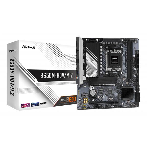 ASRock B650M-HDV/M.2, AMD, Sockel AM5, AMD Ryzen? 7, DDR5-SDRAM, 64 GB, DIMM