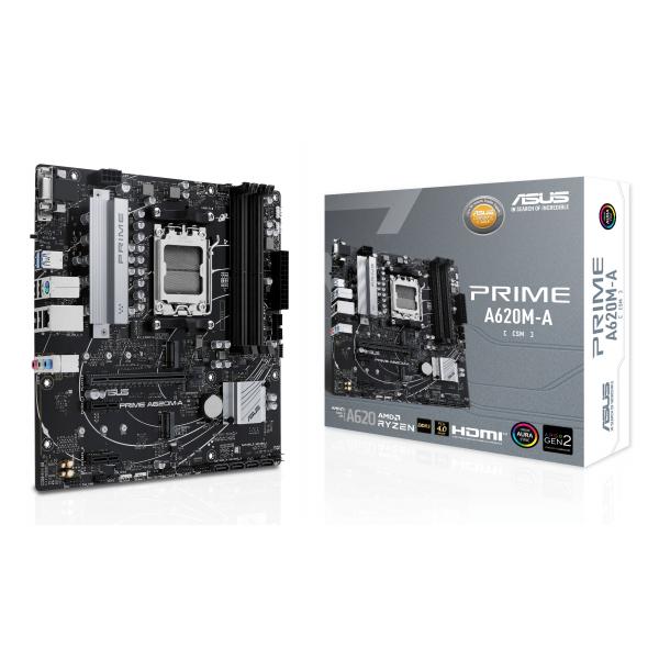 ASUS PRIME A620M-A-CSM - scheda madre - micro ATX - Socket AM5 - chipset AMD A620 - USB 3.2 Gen 1, USB-C 3.2 Gen 1 - Gigabit LAN - grafica integrata (CPU richiesta)