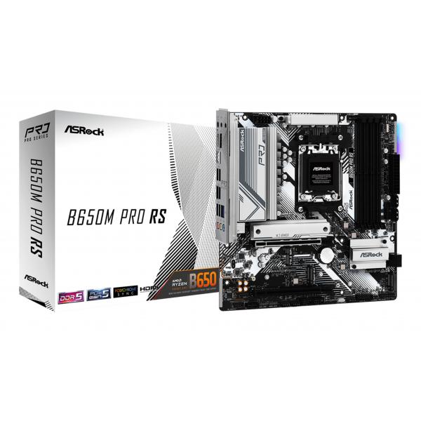 ASRock B650M PRO RS - Scheda madre - micro ATX - Presa AM5 - Chipset AMD B650 - USB 3.2 Gen 1, USB 3.2 Gen 2, USB-C 3.2 Gen2, USB-C 3.2 Gen 1 - 2,5 Gigabit LAN - Grafica integrata (CPU richiesta)