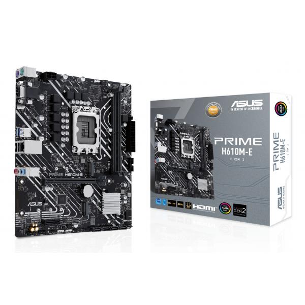 ASUS PRIME H610M-E-CSM - scheda madre - micro ATX - presa LGA1700 - chipset H610 - USB 3.2 Gen 1 - Gigabit LAN - grafica integrata (CPU richiesta)
