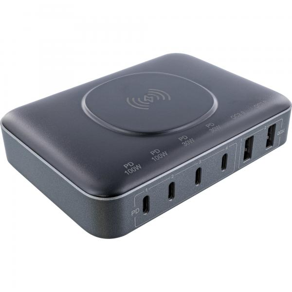 InLine Qi Powerstation Multiporta - alimentatore - caricabatterie - ricarica wireless