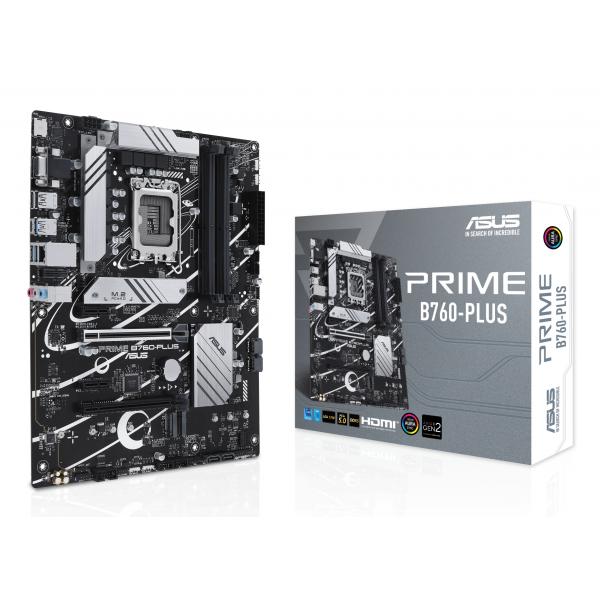 ASUS PRIME B760-PLUS - Motherboard - ATX - LGA1700-Sockel - B760 Chipsatz - USB-C 3.2 Gen 2x2, USB-C 3.2 Gen 1, USB 3.2 Gen 2, USB 3.2 Gen 1, USB4 - 2.5 Gigabit LAN - Onboard-Grafik (CPU erforderlich)
