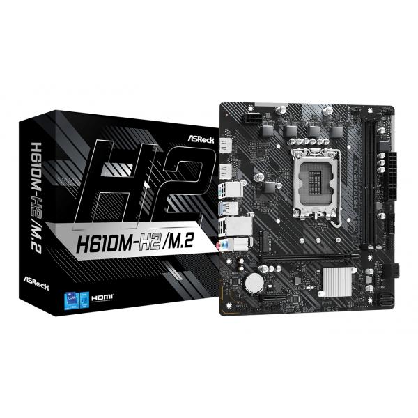 ASRock H610M-H2/M.2 - Motherboard - micro ATX - LGA1700-Sockel - H610 Chipsatz - USB 3.2 Gen 1 - Gigabit LAN - Onboard-Grafik (CPU erforderlich)