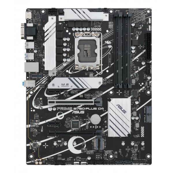 ASUS PRIME B760-PLUS D4 - Scheda madre - ATX - presa LGA1700 - Chipset B760 - USB-C 3.2 Gen 2x2, USB-C 3.2 Gen 1, USB 3.2 Gen 2, USB 3.2 Gen 1, USB4 - 2,5 Gigabit LAN - Scheda grafica integrata (CPU richiesta)