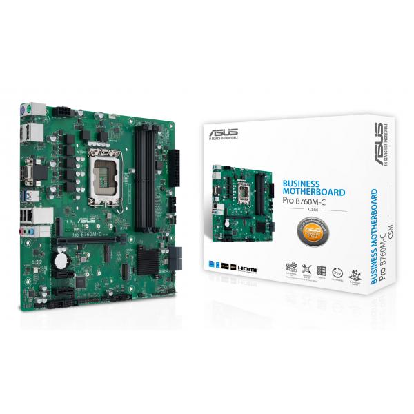 ASUS Pro B760M-C-CSM - scheda madre - micro ATX - presa LGA1700 - chipset B760 - USB 3.2 Gen 1, USB-C 3.2 Gen 1 - Gigabit LAN - grafica integrata (CPU richiesta)