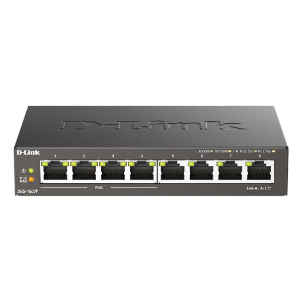 D-Link DGS 1008P - Switch - non gestito - 4 x 10/100/1000 (PoE)