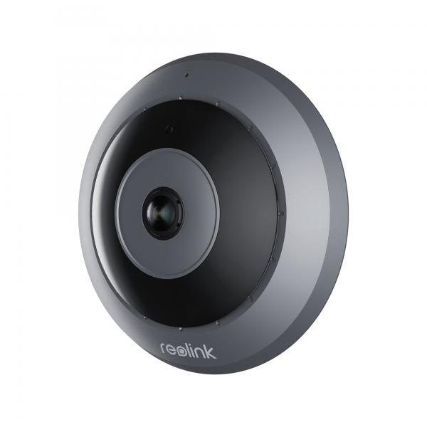 Reolink Fisheye Series W520, telecamera di sicurezza IP, per interni, cablata e amp; Wireless, Assistente Google, Soffitto/Parete, Nero, Grigio