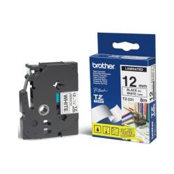 Brother TZe-231 - Autoadesivo - Nero su bianco - Rotolo (1,2 cm x 8 m)