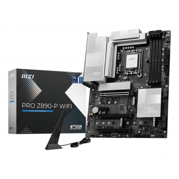 MSI PRO Z890-P WIFI - scheda madre - ATX - presa LGA1851 - chipset Z890 - USB4, USB-C 3.2 Gen 2x2, USB 3.2 Gen 1, USB-C 3.2 Gen2, USB 3.2 Gen 2 - 5 Gigabit Ethernet, Wi-Fi 7, Bluetooth - grafica integrata (CPU richiesta)