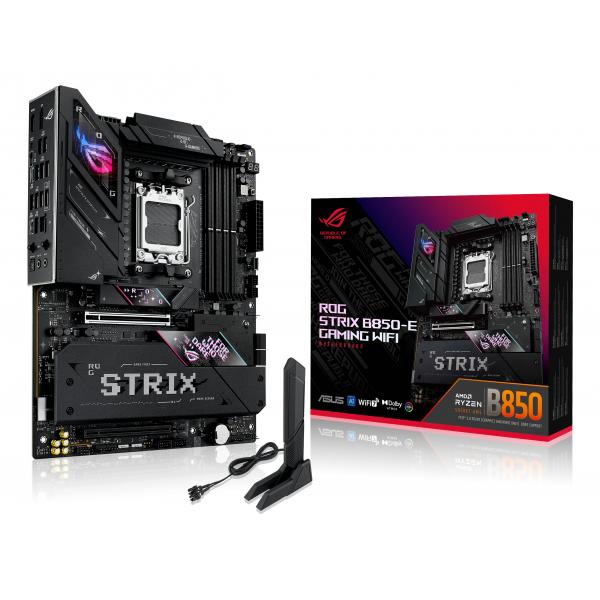 ASUS ROG STRIX B850-E GAMING WIFI - scheda madre - ATX - Socket AM5 - Chipset AMD B850 - USB-C 3.2 Gen 2x2, USB-C 3.2 Gen2, USB 3.2 Gen 2, USB 3.2 Gen 1 - 2.5 Gigabit LAN, Wi-Fi 7, Bluetooth - grafica integrata (CPU richiesta)