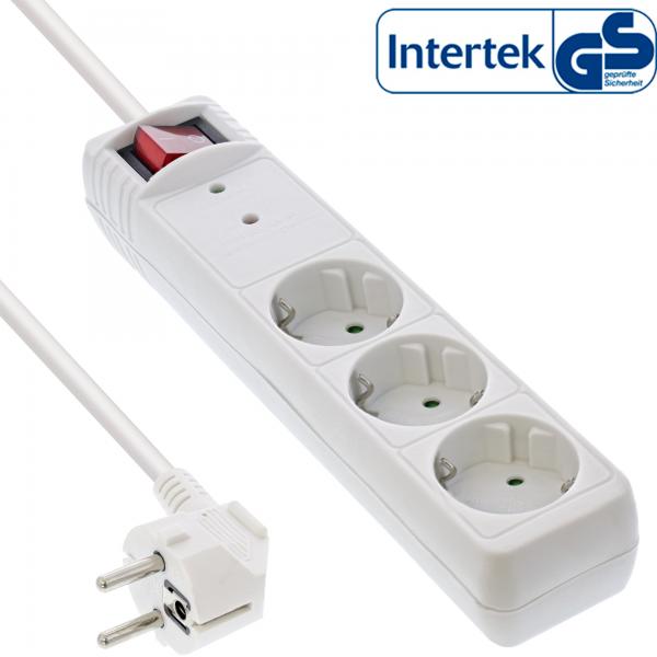 Multipresa InLine - Contatto di protezione a 3 vie - ÜSS - bianco