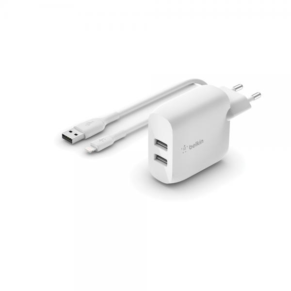 Belkin BoostCharge - alimentatore - 24 watt - 2 porte di uscita (USB)