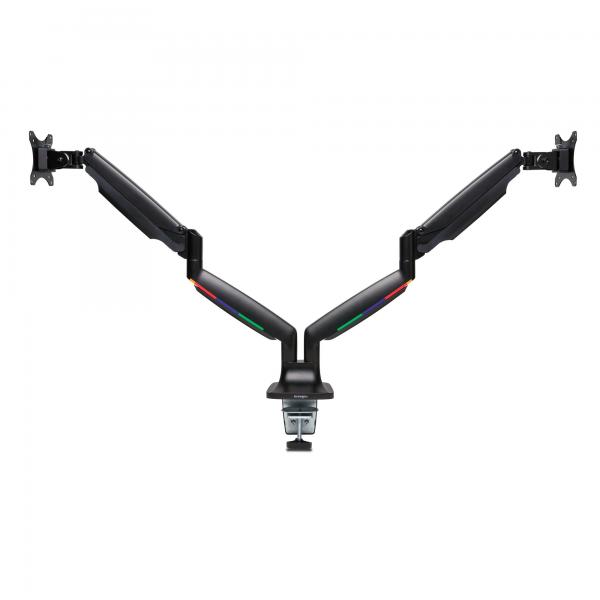 Braccio per doppio monitor regolabile in altezza Kensington SmartFit One-Touch - kit di montaggio - braccio regolabile - per 2 monitor - alluminio, plastica, acciaio - dimensioni dello schermo: 33-86,4 cm (13"-34")