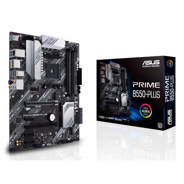 ASUS PRIME B550-PLUS - Scheda madre - ATX - Presa AM4 - Chipset AMD B550 - USB-C Gen2, USB 3.2 Gen 1, USB 3.2 Gen 2 - Gigabit LAN - Grafica integrata (CPU richiesta)