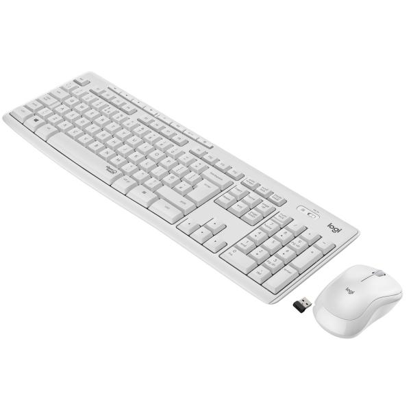 Pack Keyboard Mouse - Wireless - Logitech - MK295 - SilentTouch - Tastierino numerico - Tastiera francese AZERTY - Bianco