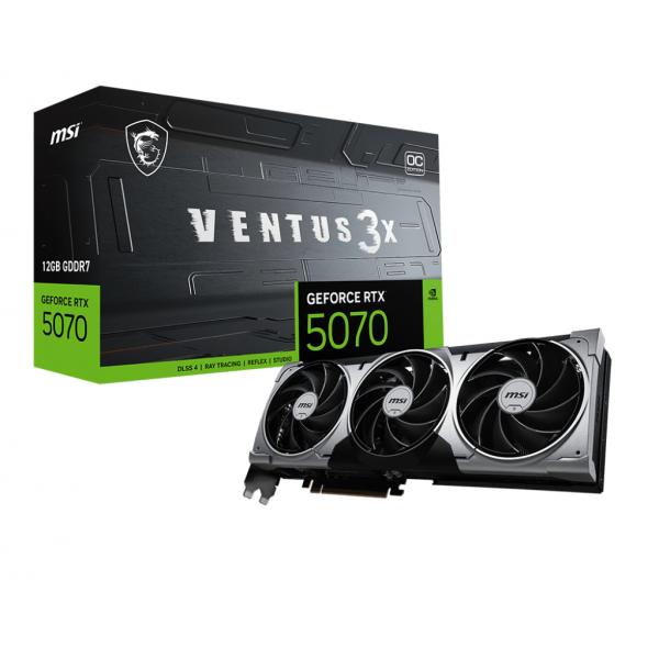 Scheda grafica - MSI - VENTUS GeForce RTX 5070 - 12 GB GDDR7 - 3 ventole - Overclocking