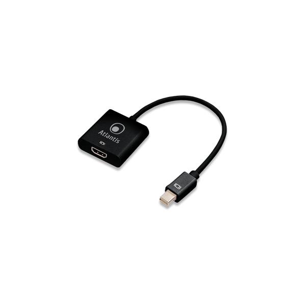 ADATTATORE ATLANTIS MINI DISPLAYPORT TO HDMI, M/F, 0,17MT, NERO, A04-MINIDP_HDMI