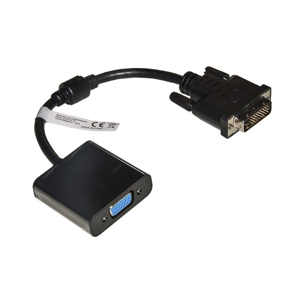 ADATTATORE LINK DVI-D 24+1pin TO VGA 15 POLI, M/F, VIDEO ATTIVO, NERO, LKADAT121
