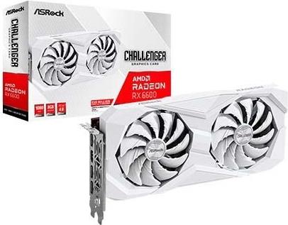 ASRock Challenger Radeon RX 6600 8GB - Grafikkarten - Radeon RX 6600 - 8GB GDDR6 - PCIe 4,0 - HDMI, 3 x DisplayPort - weiß (90-GA4UZZ-00UANF)