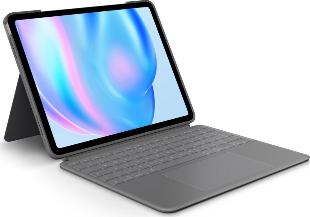 Logitech Combo Touch - Tastatur und Foliohülle - mit Trackpad - hintergrundbeleuchtet - Apple Smart connector - QWERTZ - Deutsch - Oxford Gray - für Apple 13-inch iPad Air M2 Wi-Fi, M2 Wi-Fi + Cellular, M3 Wi-Fi, M3 Wi-Fi + Cellular (920-012611)