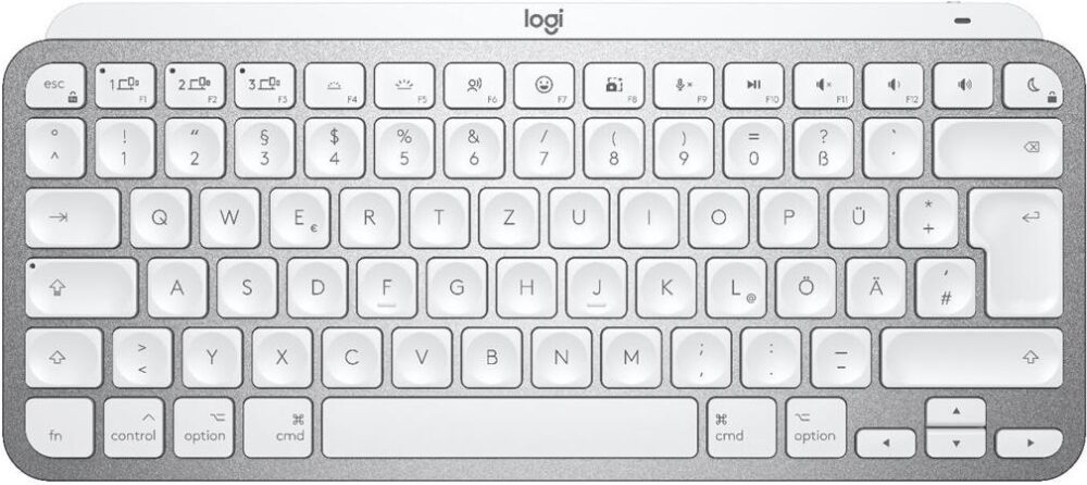 Logitech Master Series MX Keys Mini for Mac - Tastatur - compact - hinterleuchtet - kabellos - Bluetooth LE - QWERTZ - Deutsch - Space-grau (920-012645)