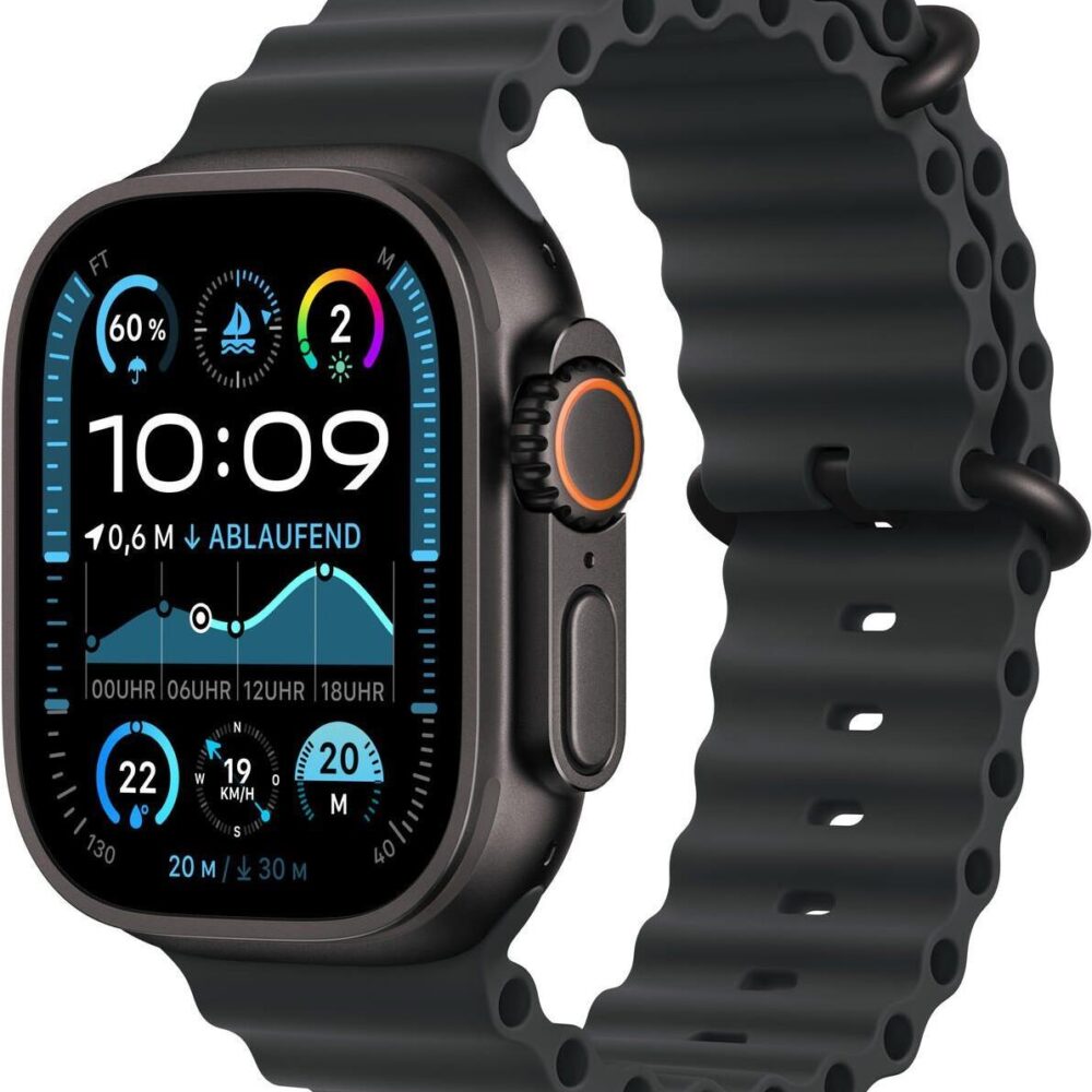 Apple Watch Ultra 2 GPS + Cellular 49mm Black Titanium Case mit Black Ocean Band (MX4P3FD/A)