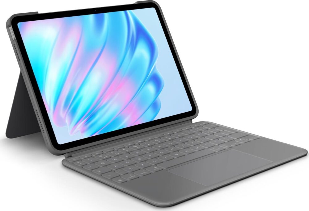 Logitech Combo Touch - Tastatur und Foliohülle - mit Trackpad - hintergrundbeleuchtet - Apple Smart connector - QWERTY - GB - Oxford Gray - für Apple 11-inch iPad Air M2 Wi-Fi, M2 Wi-Fi + Cellular, M3 Wi-Fi, M3 Wi-Fi + Cellular (920-012635)