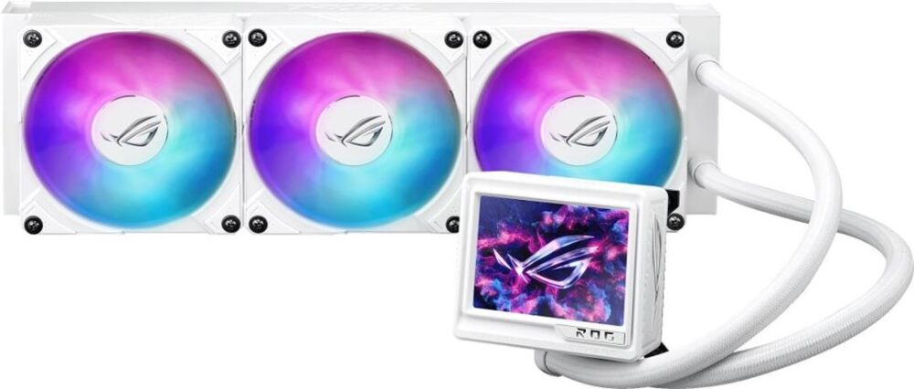 ASUS ROG RYUJIN III - White Edition - Flüssigkühlsystem für CPU im Waterblock-Design - Kühlergröße: 360 mm - (für: AM4, AM5, LGA1851, LGA1700, LGA1200, LGA115x Socket) - Kupfersockel - 120 mm - weiß (90RC0132-M0EAY0)